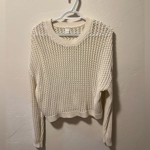 Old Navy Crochet Sweater- size small - cloudy white